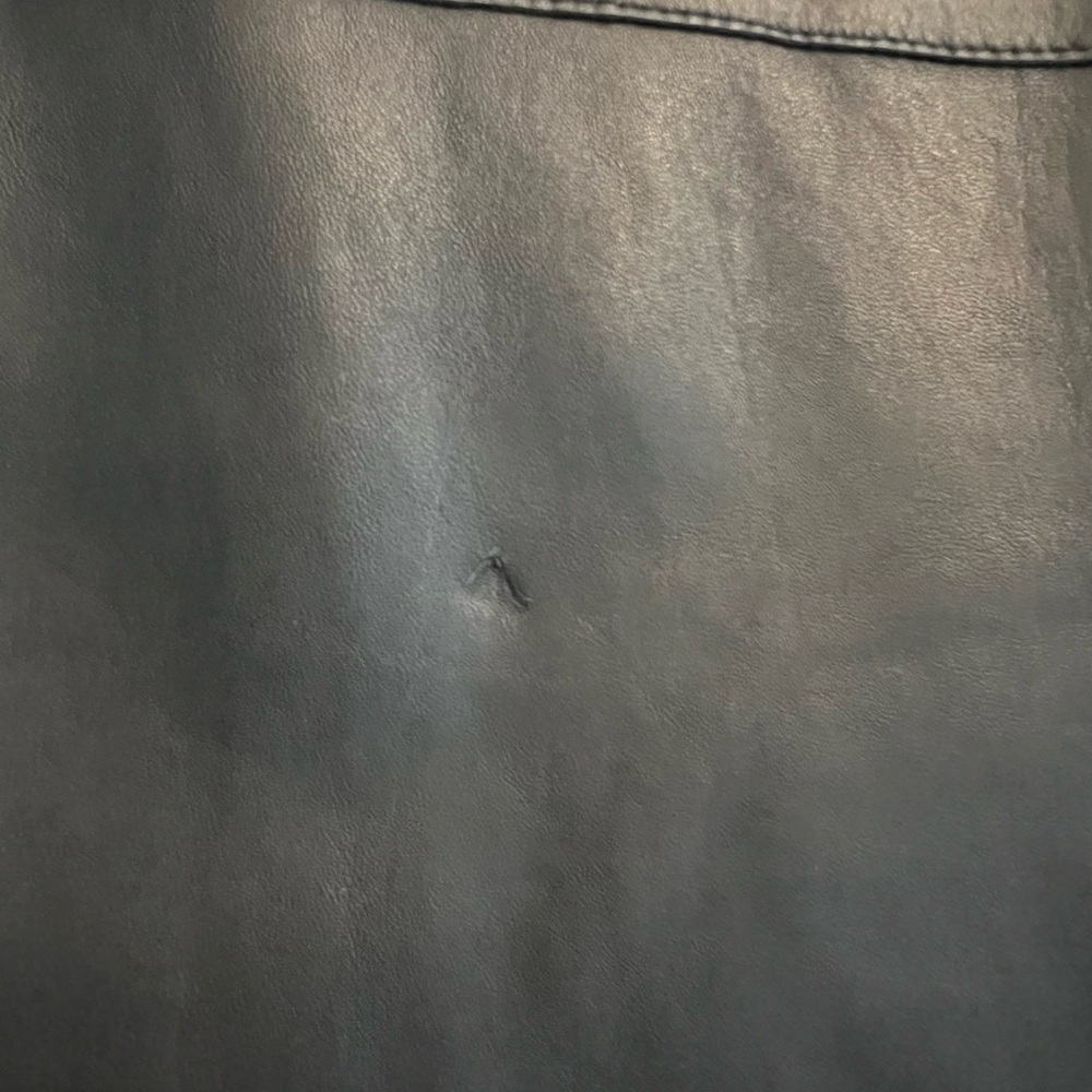 Olly London Sleek Black Leather Jacket (needs small repair) - Picture 9 of 15